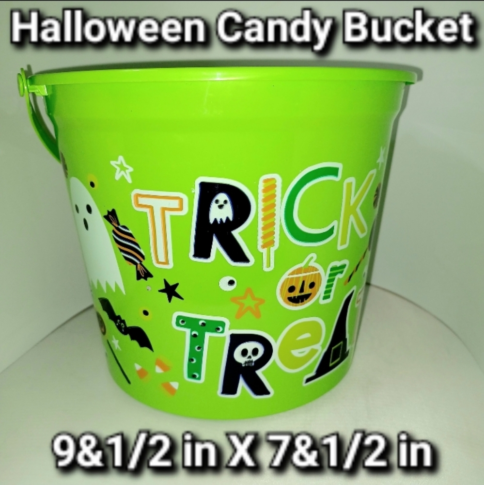 Green Halloween Trick or Treat Bucket